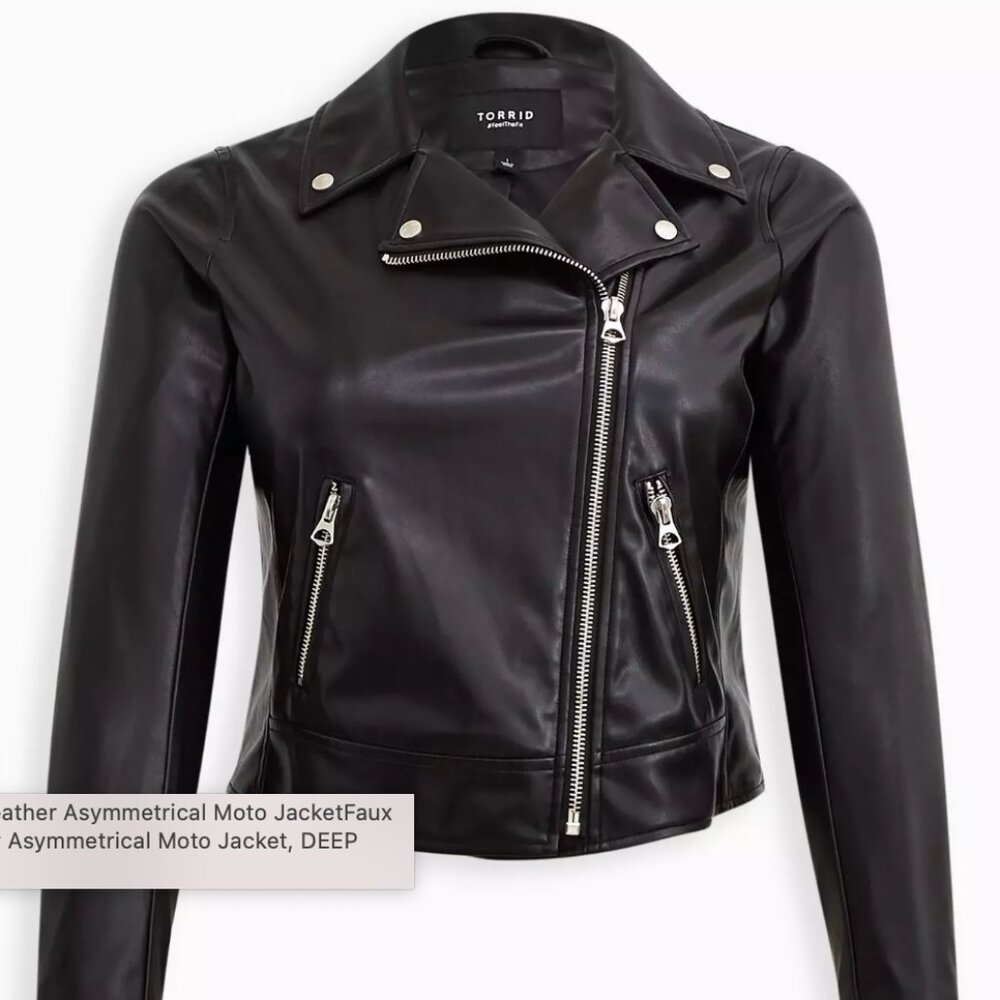 faux leather asymmetrical moto jacket